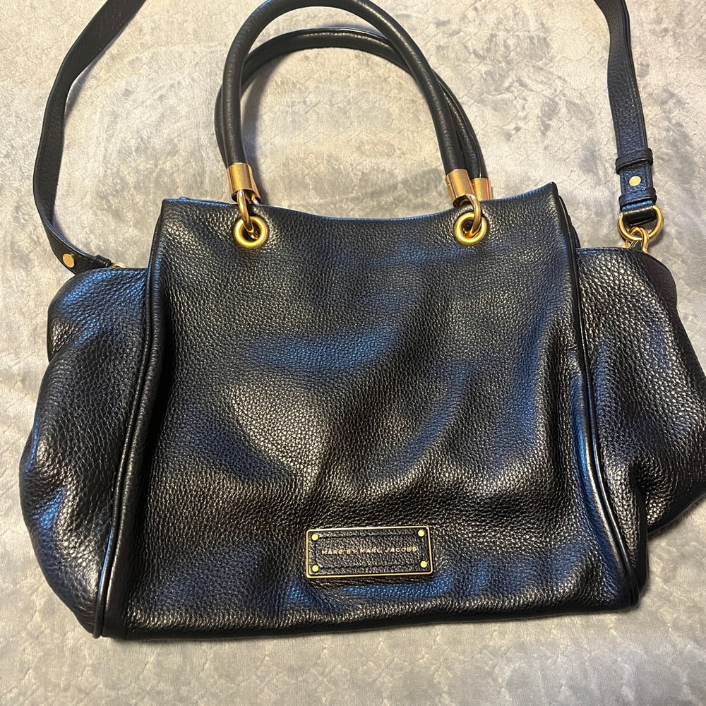 Marc By Marc Jacobs Black and Gold Shoulder Bag